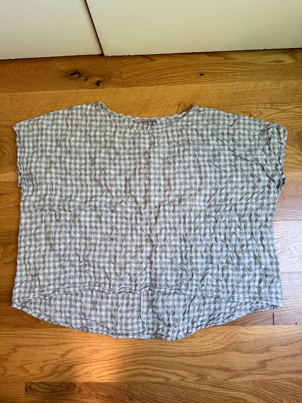 cut loose Light Gray Gingham Short-Sleeve Shirt